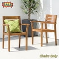 thumbnail image 1 of Tcbosik Set of 2 Outdoor Chairs, Patio Dining Chair, Wood Armchair for Garden, Deck, Lawn, Porch, Backyard, Teak, 1 of 11