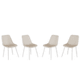 thumbnail image 1 of Tcbosik Set of 4 Modern Dining Chairs, Armless Kitchen Chairs, Linen Fabric Accent Chairs with Metal Legs for Home Office, Beige, 1 of 8
