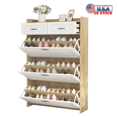 thumbnail image 1 of Tcbosik Shoe Cabinet with 2 Drawers and 3 Doors, Narrow Shoe Storage Organizer for Entryway Hallway Corridor, Brown, 1 of 11