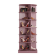 thumbnail image 1 of Tcbosik Shoe Rack Tower for Closet, 360° Rotating Shoe Rack, 6-Layer Revolving Shoe Organizer for Hallway Entryway, Pink, 1 of 7