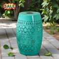 thumbnail image 1 of Tcbosik Side Table with Built-in Solar Battery, 12 Inch Barrel Shape End Table for Indoor & Outdoor, Living Room, Balcony, Patio, Garden, Poolside, Teal, 1 of 7