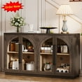 thumbnail image 1 of Tcbosik Sideboard Buffet Cabinet with Storage, Modern Accent Cabinet with Adjustable Shelves and 4 Glass Doors, Coffee Bar Cabinet, Kitchen Cupboard for Living Room, Entryway, Espresso, 1 of 10