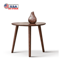 Tcbosik 25.5" Sofa Side Table, Oval End Table, Solid Wood Accent Table for Small Space, Living Room, Bedroom, Walnut