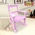 thumbnail image 1 of Tcbosik Small Rocking Chair Outdoor, Wooden Rocker with High Backrest, Ideal for Garden, Yard, Balcony, Patio, Light Pink, 1 of 9
