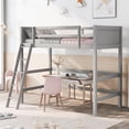 thumbnail image 1 of Tcbosik Solid Wood Twin Size Loft Bed with Ladder(Gray), 1 of 9