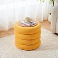 thumbnail image 1 of Tcbosik Storage Ottoman with Flip-Top Tray, Upholstered Foot Stool, Teddy Fabric Makeup Vanity Footrest for Bedroom, Hallway, Living Room, Space Saving, Yellow, 1 of 5
