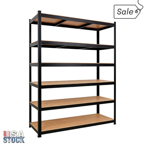 Tcbosik Storage Shelf, 5 Tier Adjustable Metal Shelving Unit Heavy Duty, Garage Shelves for Basement, Warehouse, Pantry, Closet, Kitchen - 70.87" H x 43.3" W x 17.72" D, Black