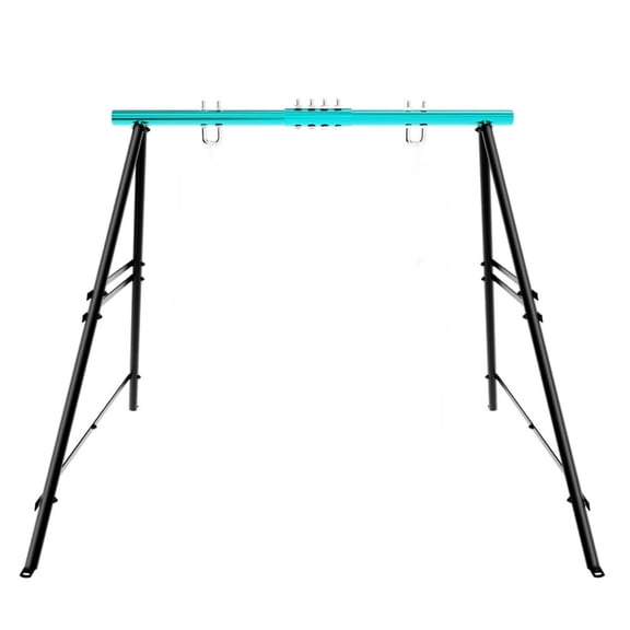 Tcbosik Swing Frame, Heavy Duty Metal Swing Stand with Ground Stakes for Outdoor, Backyard, Playground, Blue (Stand Only)
