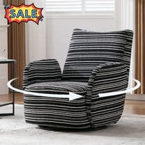 Tcbosik Swivel Accent Chair, Upholstered Arm Chair, Boucle Fabric Reading Chair for Bedroom, Living Room, Black