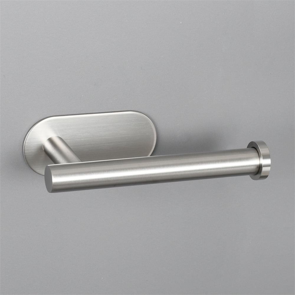 Tcbosik Toilet Paper Holder, Adhensive Tissue Paper Roll Holder, Toilet Tissue Holder for Bathroom Washroom Kitchen RV Camper, Brushed Nickel