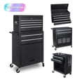thumbnail image 1 of Tcbosik Tool Chest with 8 Drawers, Rolling Tool Cabinet with Lockable Wheels, Metal Tool Storage Cart for Garage Workshop, Black, 1 of 5