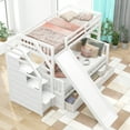 thumbnail image 1 of Tcbosik Twin Over Full Bunk Bed With Drawers,Storage And Slide, Multifunction, White, 1 of 9
