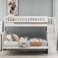 thumbnail image 1 of Tcbosik Twin Over Full Stairway Bunk Bed With Storage, White, 1 of 9