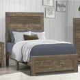 thumbnail image 1 of Tcbosik Twin Size Bed Frame with Headboard, Platform Bed for Home Apartment, Easy Assembly, Rustic Brown, 1 of 4