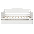 thumbnail image 1 of Tcbosik Twin Wooden Daybed with Trundle Bed,&nbsp;Sofa Bed for Bedroom Living Room,White, 1 of 9
