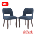 thumbnail image 1 of Tcbosik Upholstered Dining Chairs Set of 2, Modern Kitchen Chair with Wood Legs, Fabric Side Chair for Home, Living Room, Blue, 1 of 11