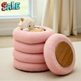 thumbnail image 1 of Tcbosik Upholstered Round Storage Ottoman in Pink Teddy Fleece, Multi-Purpose Footrest, 15" Vanity Stool & Extra Seat with Flip-Top Storage, Sturdy Wood Frame, Holds Up to 350 lbs, 1 of 8