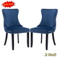 thumbnail image 1 of Tcbosik Velvet Dining Chairs Set of 2, Upholstered Dining Room Chair with Solid Wood Legs for Kitchen, Easy Assembly, Blue, 1 of 10