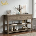 thumbnail image 1 of Tcbosik Vintage Console Table with 3 Drawers & Open Shelf, 47.2" Storage Sofa Table for Entryway, Living Room, or Bedroom, Wash Gray, 1 of 7