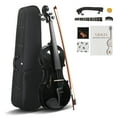 thumbnail image 1 of Tcbosik Violin Set, 4/4 Full Size Fiddle Kit with Hard Case, Violin Bow, Shoulder Rest, Rosin,Extra Strings and Sordine for Adults Beginners Students, Black, 1 of 9