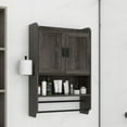 thumbnail image 1 of Tcbosik Wall Mounted Bathroom Cabinet, Medicine Cabinet with Paper Holder & Towel Bar, Adjustable Shelf and 2 Doors, Over the Toilet Storage Cabinet, Space Saving, Grey, 1 of 6