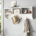 thumbnail image 1 of Tcbosik Wall Mounted Coat Rack Entryway Wooden Storage Shelf with Hooks, White, 1 of 8