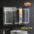 thumbnail image 1 of Tcbosik Wall Mounted Medicine Cabinet with Mirror, Storage Cabinet w/LED Lights and Charging Station, Anti-Fog & Memory Function, Accent Cabinet with Adjustable Shelf and 3 Doors for Bathroom, Black, 1 of 8