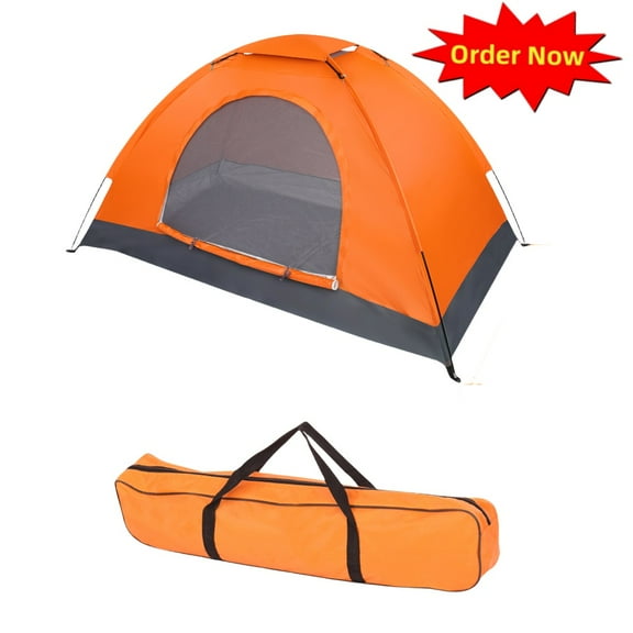 Tcbosik Waterproof Camping Dome Tent with Carry Bag, 1 Person Lightweight Portable Backpacking Tent for Hiking, Traveling, Picnic, Orange