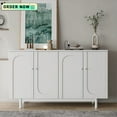 thumbnail image 1 of Tcbosik Wood Buffet Cabinet with 4 Doors, Accent Sideboard Cabinet, Kitchen Storage Cabinet for Living Room Bedroom, 59.06"L x 15.75"W x 35.43"H, White, 1 of 9