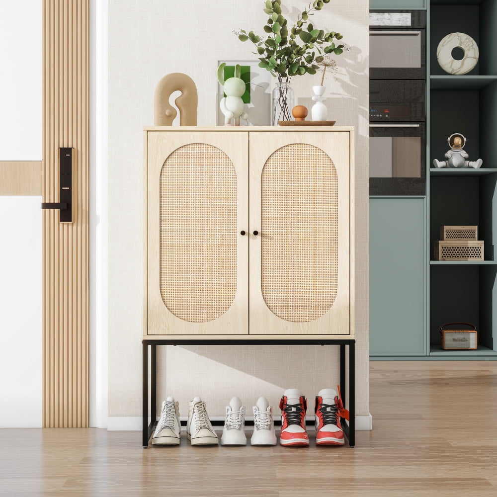 Tcbosik Wood Buffet Sideboard, 26.7" Modern Kitchen Cupboard with 2