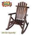 thumbnail image 1 of Tcbosik Wood Outdoor Rocking Chair with High Back, Lounge Chair for Patio, Porch, Garden, Lawn, Balcony, Backyard, Brown, 1 of 12