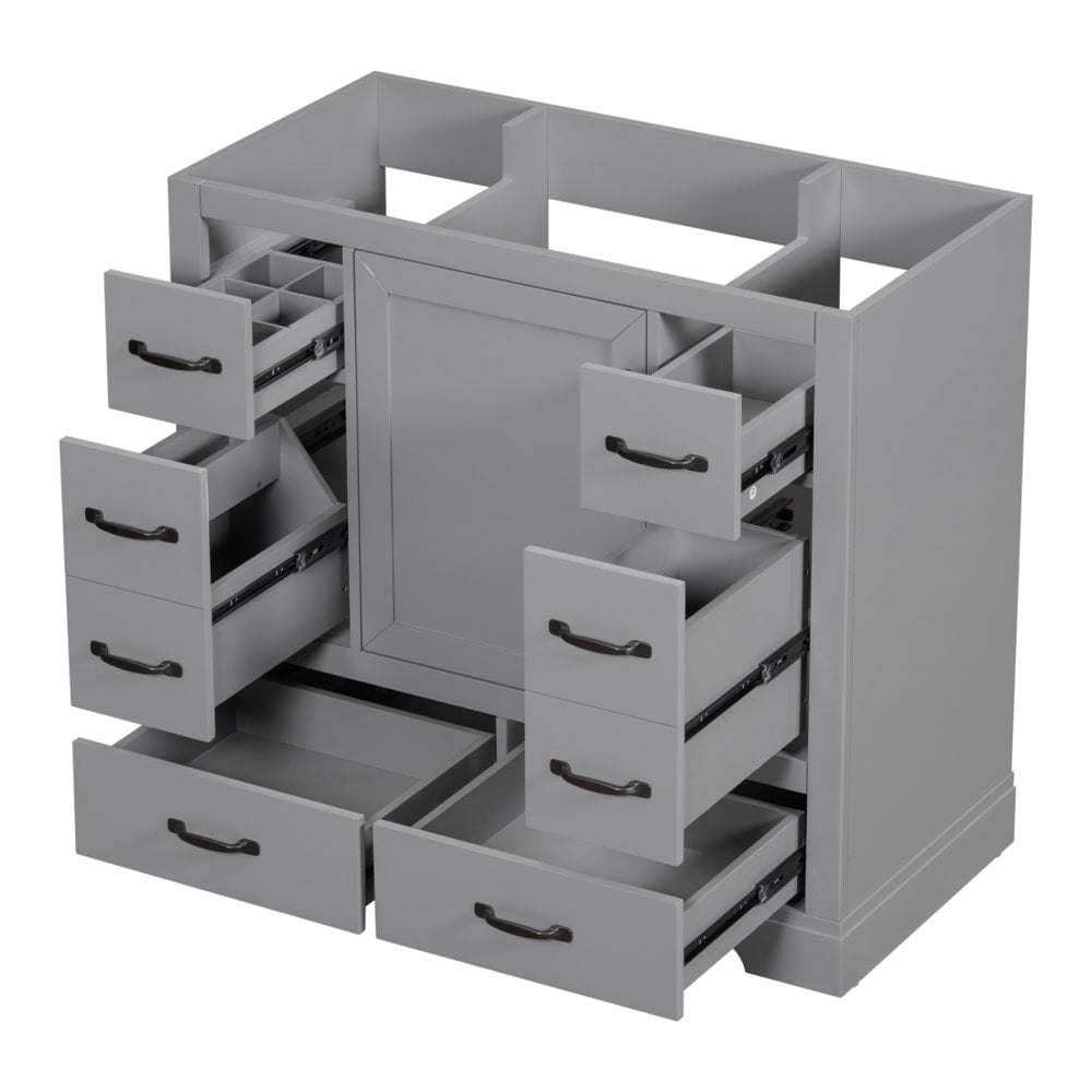 Tcbosik Wooden Bathroom Vanity Cabinet Base in Gray, 36 Inches (Sink Top Not Included) - Walmart.com