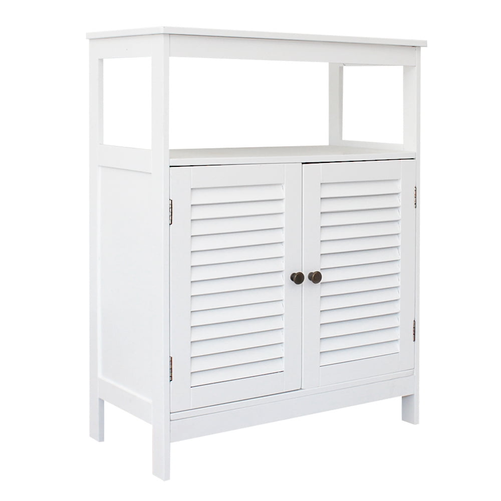 White MDF Living Room Cabinet with Adjustable Shelving