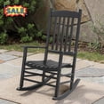 thumbnail image 1 of Tcbosik Wooden Outdoor Rocking Chair, Rocker with High Back for Patio, Deck, Garden, Backyard, Black, 1 of 10