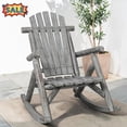 thumbnail image 1 of Tcbosik Wooden Rocking Chair, Outdoor Rocker with High Back, Accent Lounge Chair for Patio, Garden, Porch, Backyard, Light Gray, 1 of 11