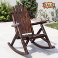 thumbnail image 1 of Tcbosik Wooden Rocking Chair for Outdoor, Rocker for Porch, Lawn, Patio, Garden, Balcony, Backyard, Brown, 1 of 8