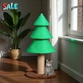 thumbnail image 1 of Tcbosik Xmas Tree Cat Scratcher - Sisal Rope Wrapped Design with Soft Fleece Base, 31.5" Stable Scratching Post for Indoor Cats, Holiday-Themed Pet Toy, Green, 1 of 6