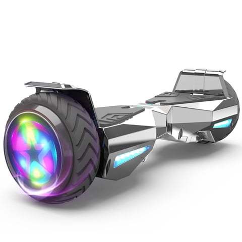 Tcdjtc Flash Wheel Certified Hover board 6 In. Bluetooth Speaker with LED Light Self Balancing Wheel Electric Scooter