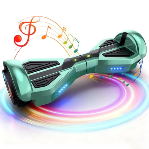 Tcdjtc Hover Self-Balance Scooter for Kids Board, Off Road Electric Scooter with LED Lights & 400W Motor, Electric Scooter with Bluetooth Speakers, Kids Scooter with 9MPH Max Speed