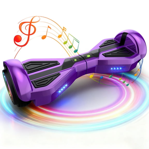 Tcdjtc Hover Self-Balance Scooter for Kids Board, Off Road Electric Scooter with LED Lights & 400W Motor, Electric Scooter with Bluetooth Speakers, Kids Scooter with 9MPH Max Speed