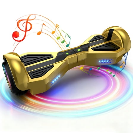 Tcdjtc Hover Self-Balance Scooter for Kids Board, Off Road Electric Scooter with LED Lights & 400W Motor, Electric Scooter with Bluetooth Speakers, Kids Scooter with 9MPH Max Speed