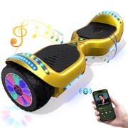 Tcdjtc Hoverboard with Bluetooth and Led Lights, Balance Board for Kids, Kids Outdoor Toys with 9 Mph Max Speed, All Terrain Hoverboard with UL 2272 Safety Standard