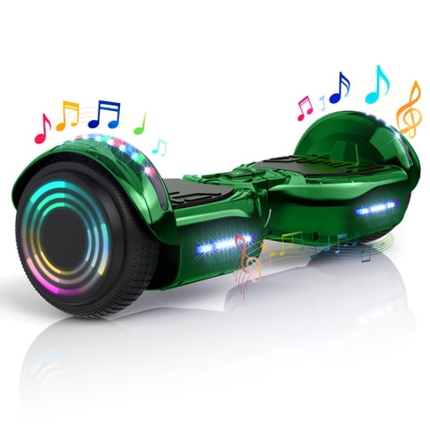 Electric Scooter with LED Lights & Dual 250W Motor, Scooter with 9MPH Max Speed, Electric Scooter with Bluetooth Speakers, Pescroa Self-Balance Scooter