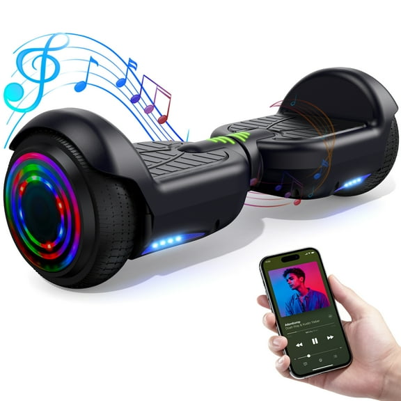 Tcdjtc Self-Balance Scooter for Kids, Electric Scooter with Bluetooth Speakers, Hover Off Road Board Electric Scooter with LED Lights & 400W Motor, Kids Scooter with 9MPH Max Speed