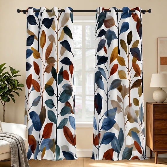 Tchckioa 42x63 Inch Boho Blackout Curtains,Thermal Insulated Grommet Window Drapes for Living Room,2 Panels