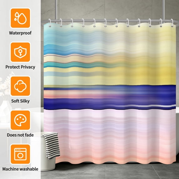 Tchckioa 47x64 Inch Shower Curtain,Waterproof Hooks Bath Curtain for Bathroom,Colorful Halation