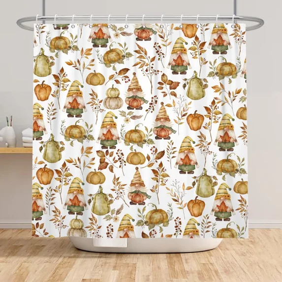 Tchckioa 47x64 Inch Thanksgiving Shower Curtain for Bathroom Decor,Waterproof Hooks Bath Curtain