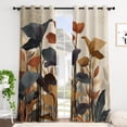 thumbnail image 1 of Tchckioa 52x63 Inch Blackout Curtains,Thermal Insulated Grommet Window Drapes for Living Room,2 Panels,Leaves, 1 of 8