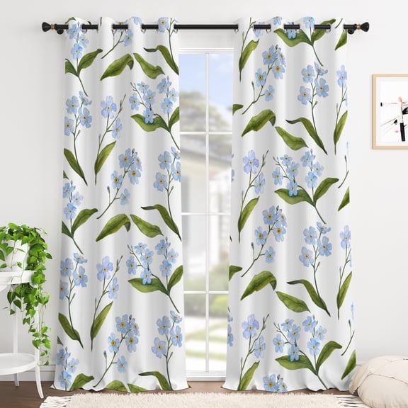 Tchckioa 52x84 Inch Blackout Curtains for Dorm Roo,Boho Floral Grommet Top Window Drapes,2 Panels