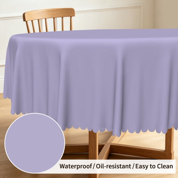 Tchckioa 60 Inch Round Tablecloth,Oil-resistant Table Cloth Cover for Kitchen Decor,Lavender Purple